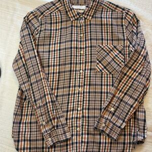 Lucky Brand Women's Multicolor Plaid Button Down Shirt